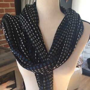 Pringle Unisex Navy/Grey/White Lighter Weight Scarf NWOT